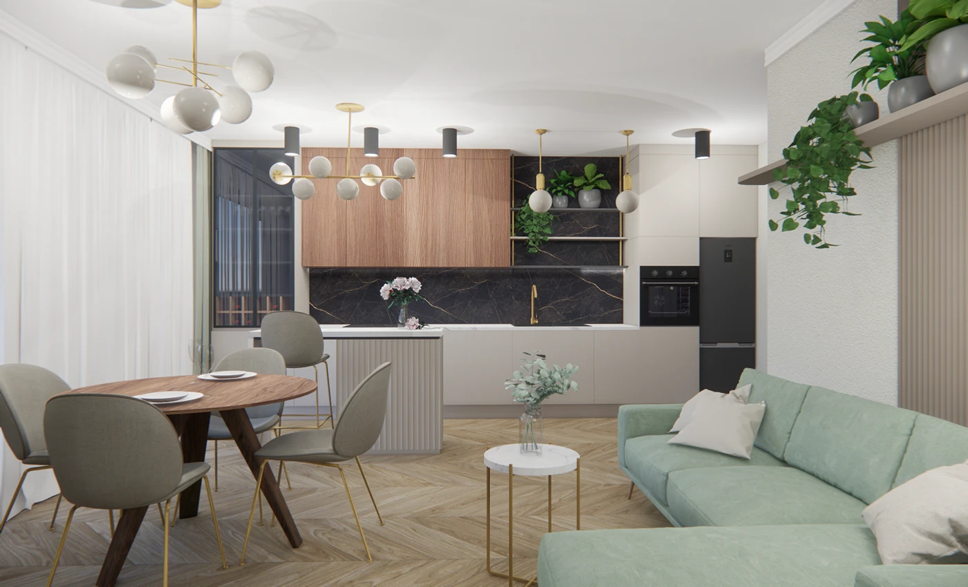 Salon z aneksem kuchennym — 2021 — photo 1