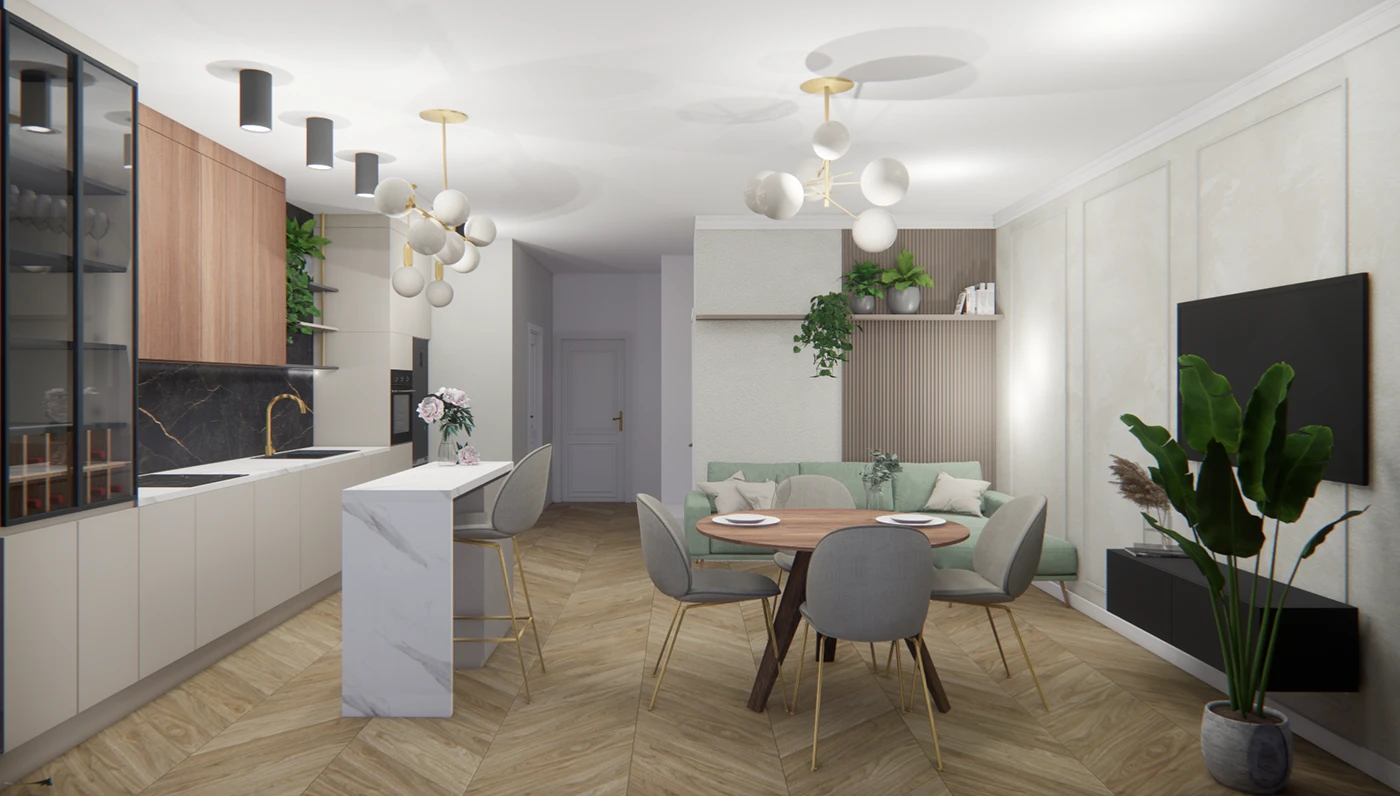 Salon z aneksem kuchennym — 2021 — photo 8